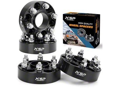 1.50-Inch Hubcentric Pro Billet Wheel Spacers; Black (05-25 Frontier)