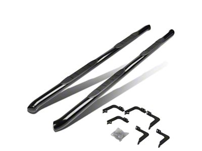 3-Inch Round Side Step Bars; Black (05-21 Frontier Crew Cab)