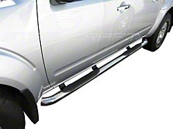 3-Inch Round Side Step Bars; Stainless Steel (05-25 Frontier Crew Cab)