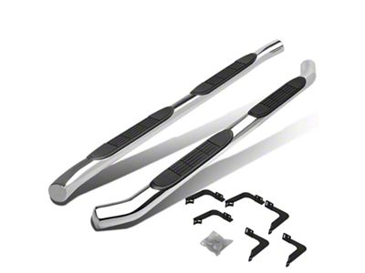 3-Inch Round Side Step Bars; Stainless Steel (05-21 Frontier King Cab)