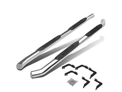 3-Inch Round Side Step Bars; Stainless Steel (05-21 Frontier Crew Cab)