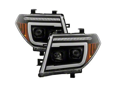 APEX Series High-Power LED Module Headlights; Black Housing; Clear Lens (05-08 Frontier)