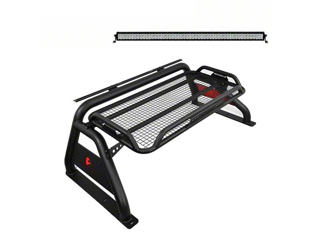 Atlas Roll Bar with 40-Inch LED Light Bar; Black (05-21 Frontier)