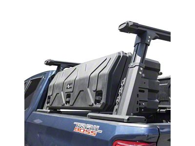 Bed Rack with Tool Box; Black (05-25 Frontier)