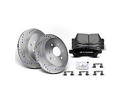 Drilled and Slotted 6-Lug Brake Rotor and Pad Kit; Rear (05-19 Frontier)