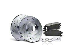 Drilled and Slotted 6-Lug Brake Rotor and Pad Kit; Front (05-24 V6 Frontier)