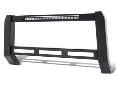 Modular Style Bull Bar with LED Light Bar; Black (05-21 Frontier)