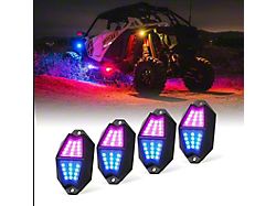 Multi-Color LED RGB Rock Lights; 4-Pieces (Universal; Some Adaptation May Be Required)