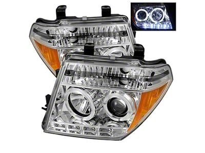 Signature Series LED Halo Projector Headlights; Chrome Housing; Clear Lens (05-08 Frontier)