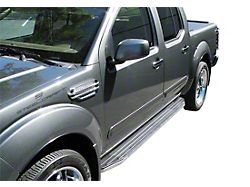 STX100 Running Boards; Black with Stainless Steel Trim (05-25 Frontier Crew Cab)