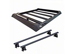 Traveler Cross Bar Roof Rack with Aluminum Basket; Black (05-21 Frontier)