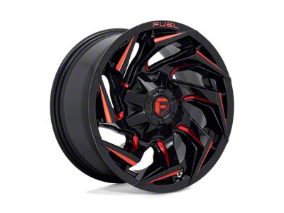 Fuel Wheels Reaction Gloss Black Milled with Red Tint 6-Lug Wheel; 20x9; 1mm Offset (03-09 4Runner)