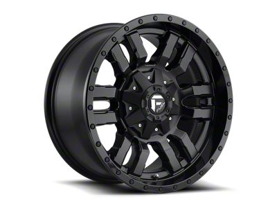 Fuel Wheels Sledge Matte Black with Gloss Black Lip 6-Lug Wheel; 22x9.5; 19mm Offset (03-09 4Runner)