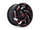 Fuel Wheels Reaction Gloss Black Milled with Red Tint 6-Lug Wheel; 20x9; 1mm Offset (04-15 Titan)