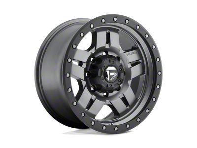 Fuel Wheels Anza Matte Gunmetal with Black Bead Ring 6-Lug Wheel; 16x8; 1mm Offset (05-15 Tacoma)