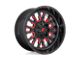 Fuel Wheels Stroke Gloss Black with Red Tinted Clear Wheel; 18x9; -12mm Offset (84-01 Jeep Cherokee XJ)