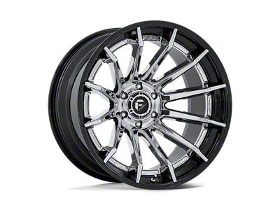 Fuel Wheels Burn Chrome with Gloss Black Lip Wheel; 20x9; 1mm Offset (20-24 Jeep Gladiator JT)