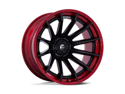 Fuel Wheels Burn Matte Black with Candy Red Lip Wheel; 20x9; 1mm Offset (20-24 Jeep Gladiator JT)