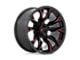 Fuel Wheels Flame Gloss Black Milled with Candy Red Wheel; 20x10; -18mm Offset (20-24 Jeep Gladiator JT)