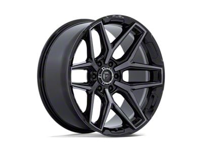 Fuel Wheels Flux Gloss Black Brushed Face with Gray Tint Wheel; 22x12; -44mm Offset (20-24 Jeep Gladiator JT)