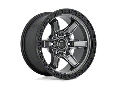 Fuel Wheels Kicker Matte Gunmetal with Black Bead Ring Wheel; 17x9; 1mm Offset (20-24 Jeep Gladiator JT)