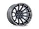 Fuel Wheels Burn Gloss Black with Brushed Gray Tint Face and Lip Wheel; 20x9; 1mm Offset (05-10 Jeep Grand Cherokee WK)