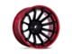 Fuel Wheels Burn Matte Black with Candy Red Lip Wheel; 20x9; 1mm Offset (05-10 Jeep Grand Cherokee WK)