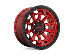 Fuel Wheels Covert Candy Red with Black Bead Ring Wheel; 18x9; 1mm Offset (99-04 Jeep Grand Cherokee WJ)