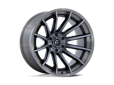 Fuel Wheels Burn Gloss Black with Brushed Gray Tint Face and Lip Wheel; 20x9; 1mm Offset (22-24 Jeep Grand Cherokee WL)