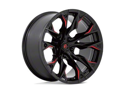 Fuel Wheels Flame Gloss Black Milled with Candy Red Wheel; 20x10; -18mm Offset (22-24 Jeep Grand Cherokee WL)