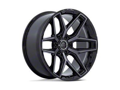 Fuel Wheels Flux Gloss Black Brushed Face with Gray Tint Wheel; 22x12; -44mm Offset (22-24 Jeep Grand Cherokee WL)