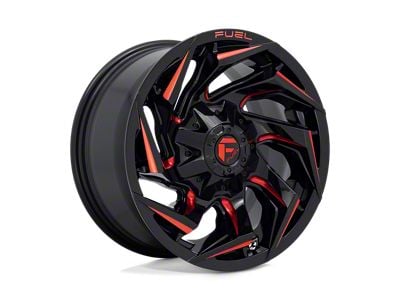 Fuel Wheels Reaction Gloss Black Milled with Red Tint Wheel; 17x9; 1mm Offset (07-18 Jeep Wrangler JK)