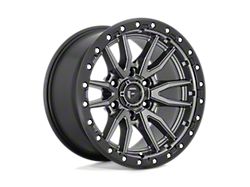 Fuel Wheels Rebel Matte Gunmetal with Black Bead Ring Wheel; 17x9; 1mm Offset (07-18 Jeep Wrangler JK)