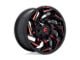 Fuel Wheels Reaction Gloss Black Milled with Red Tint Wheel; 18x9; 1mm Offset (18-24 Jeep Wrangler JL)