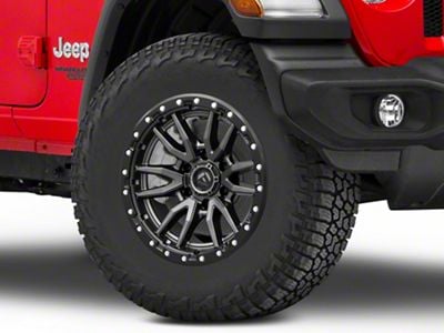 Fuel Wheels Rebel Matte Gunmetal with Black Bead Ring Wheel; 17x9; 1mm Offset (18-25 Jeep Wrangler JL)