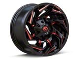 Fuel Wheels Reaction Gloss Black Milled with Red Tint Wheel; 17x9; -12mm Offset (87-95 Jeep Wrangler YJ)