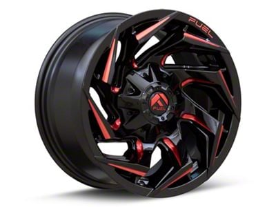 Fuel Wheels Reaction Gloss Black Milled with Red Tint Wheel; 17x9; -12mm Offset (87-95 Jeep Wrangler YJ)