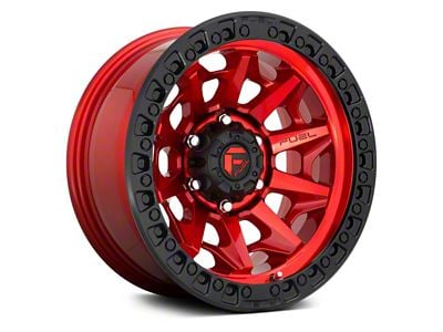 Fuel Wheels Covert Candy Red with Black Bead Ring 6-Lug Wheel; 17x9; 1mm Offset (03-09 4Runner)