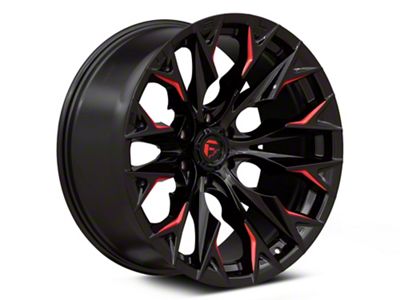 Fuel Wheels Flame Gloss Black Milled with Candy Red 6-Lug Wheel; 22x10; -18mm Offset (03-09 4Runner)