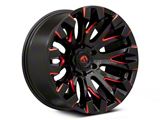 Fuel Wheels Quake Gloss Black Milled with Red Accents 6-Lug Wheel; 20x10; -18mm Offset (03-09 4Runner)