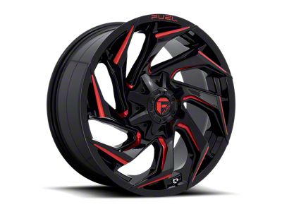 Fuel Wheels Reaction Gloss Black Milled with Red Tint 6-Lug Wheel; 24x12; -44mm Offset (03-09 4Runner)