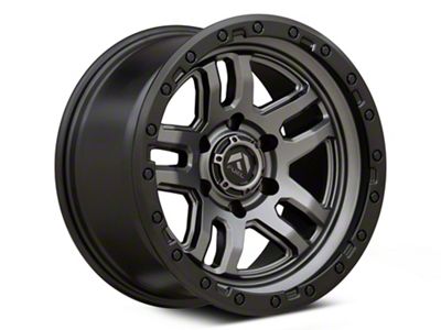 Fuel Wheels Ammo Matte Gunmetal with Black Bead Ring 6-Lug Wheel; 18x9; 1mm Offset (04-15 Titan)