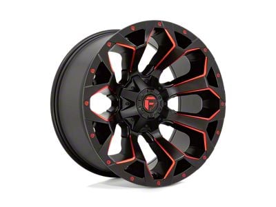 Fuel Wheels Assault Matte Black Red Milled 6-Lug Wheel; 22x12; -46mm Offset (04-15 Titan)