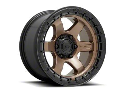 Fuel Wheels Block Matte Bronze with Black Ring 6-Lug Wheel; 18x9; -12mm Offset (04-15 Titan)