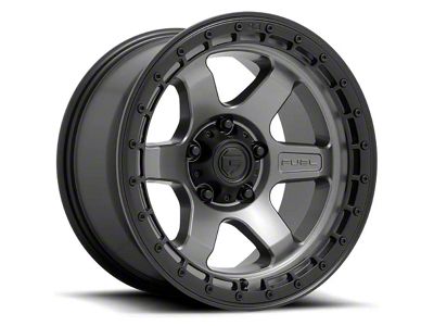 Fuel Wheels Block Matte Gunmetal with Black Ring 6-Lug Wheel; 18x9; 1mm Offset (04-15 Titan)