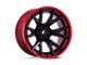 Fuel Wheels Catalyst Matte Black with Candy Red Lip 6-Lug Wheel; 24x12; -44mm Offset (04-15 Titan)