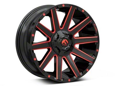 Fuel Wheels Contra Gloss Black with Red Tinted Clear 6-Lug Wheel; 20x10; -19mm Offset (04-15 Titan)