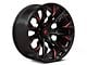 Fuel Wheels Flame Gloss Black Milled with Candy Red 6-Lug Wheel; 22x10; -18mm Offset (04-15 Titan)