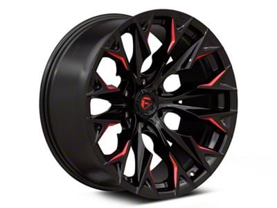 Fuel Wheels Flame Gloss Black Milled with Candy Red 6-Lug Wheel; 22x12; -44mm Offset (04-15 Titan)