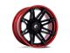 Fuel Wheels Fusion Forged Brawl Matte Black with Candy Red Lip 6-Lug Wheel; 22x10; -18mm Offset (04-15 Titan)